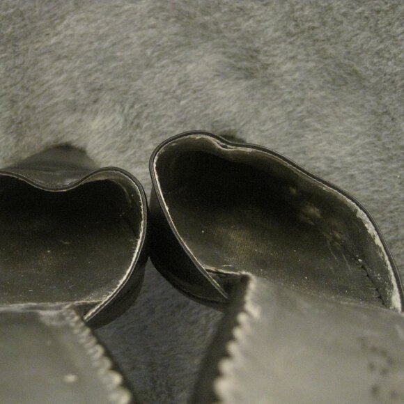 BCBGIRLS BLACK LEATHER KITTEN HEEL MULES 9.5 $69.00 - Picture 6 of 7